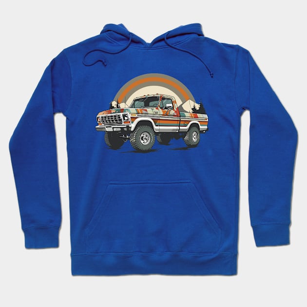 Ford Truck Vintage Highboy Design Hoodie by Kid Relic